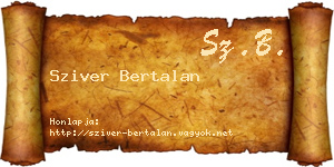 Sziver Bertalan névjegykártya