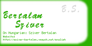 bertalan sziver business card